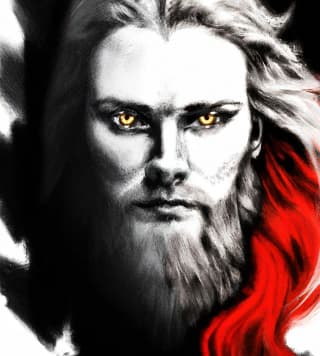 Forseti, Norse god of justice and reconciliation, as depicted with golden eyes (note: the golden eyes may not be historically accurate)